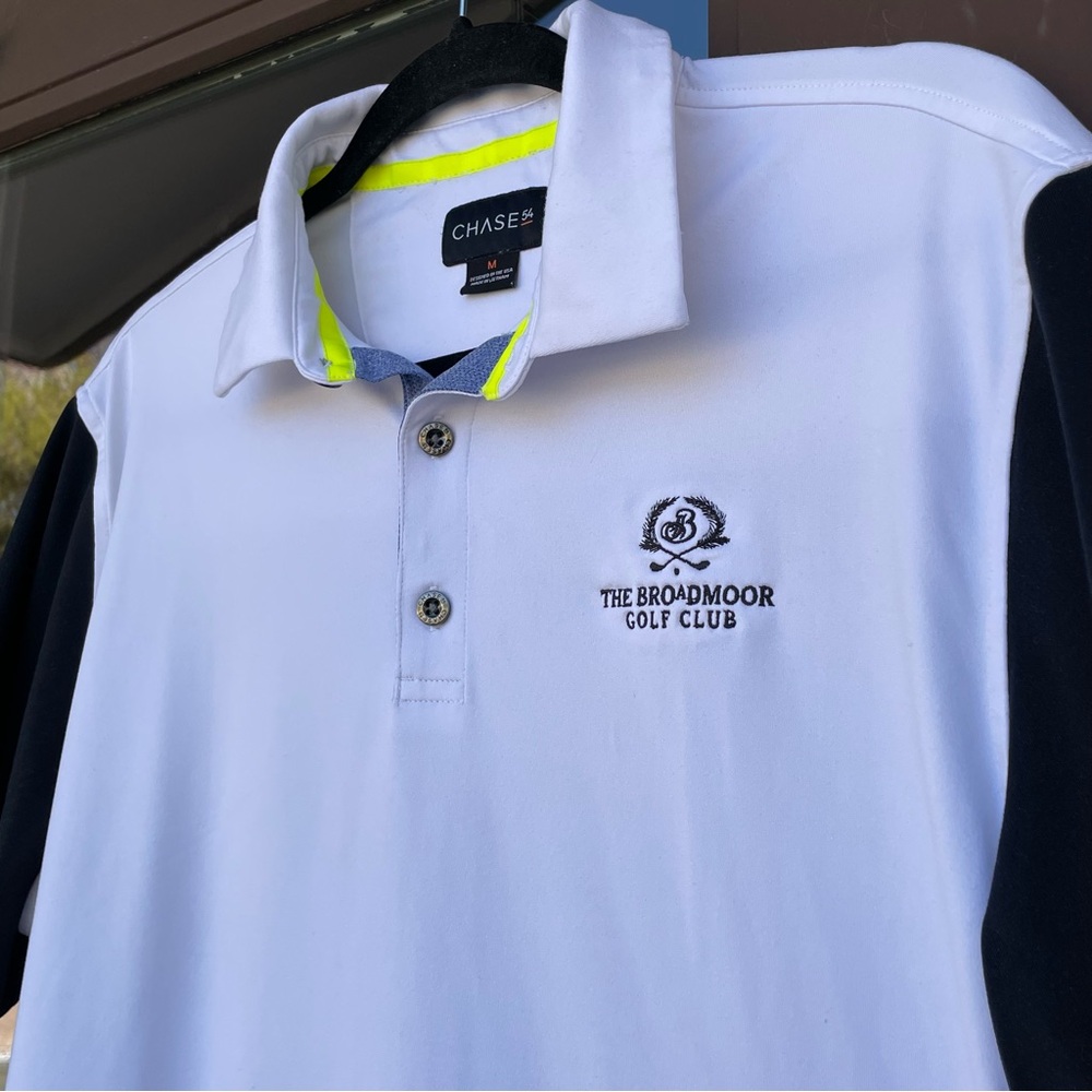 Chase54 White/Black "The Broadmoor" Golf Polo M